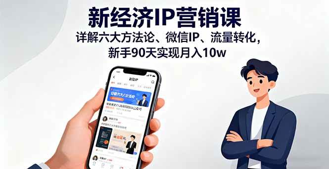 （16194期）新经济IP营销课：详解六大方法论、微信IP、流量转化，新手90天实现月入10w-3YVIP资源库