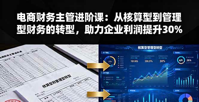 （16193期）电商财务主管进阶课：从核算型到管理型财务的转型，助力企业利润提升30%-3YVIP资源库