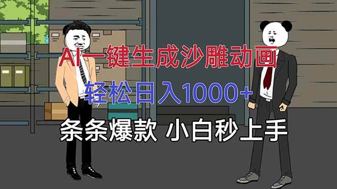 （16191期）AI一键生成沙雕动画，轻松日入1000+，条条爆款，小白秒上手-3YVIP资源库