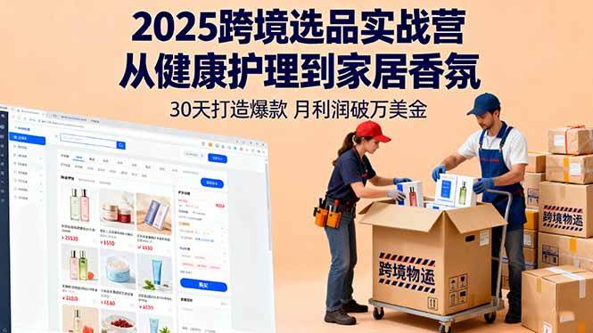（16186期）2025跨境选品实战营：从健康护理到家居香氛，30天打造爆款,月利润破万美金-3YVIP资源库