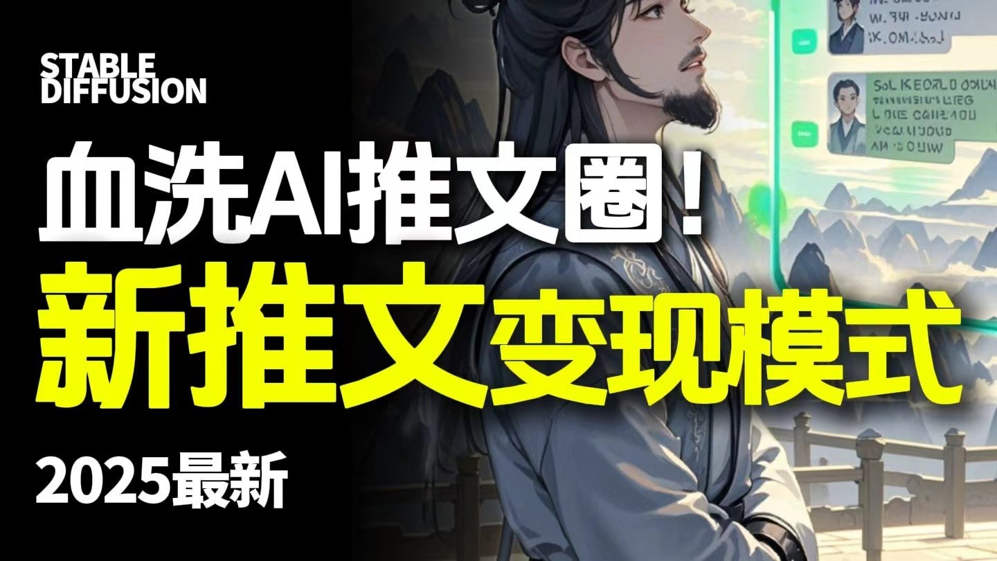 最新AI动态电影漫画小说推文，全流程实操教学，小白也能月入1万+-3YVIP资源库