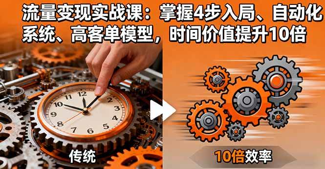 （16197期）流量变现实战课：掌握4步入局、自动化系统、高客单模型，时间价值提升10倍-3YVIP资源库