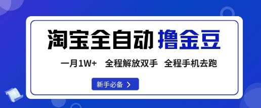 淘宝菜鸟全自动撸金豆，轻松月入1W+，全程手机去跑，操作简单【揭秘】-3YVIP资源库