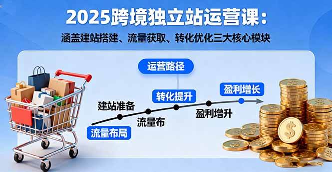 （16211期）2025跨境独立站运营课：涵盖建站搭建、流量获取、转化优化三大核心模块-3YVIP资源库