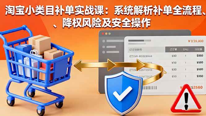 （16239期）淘宝小类目补单实战课：系统解析补单全流程、降权风险及安全操作-3YVIP资源库