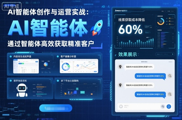AI智能体创作与运营实战，实体门店通过智能体高效获取精准客户-3YVIP资源库