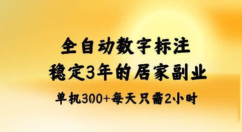 全自动数字标注，稳定3年的蓝海项目，居家也能矩阵开干的副业，单机日入3张+【揭秘】-3YVIP资源库