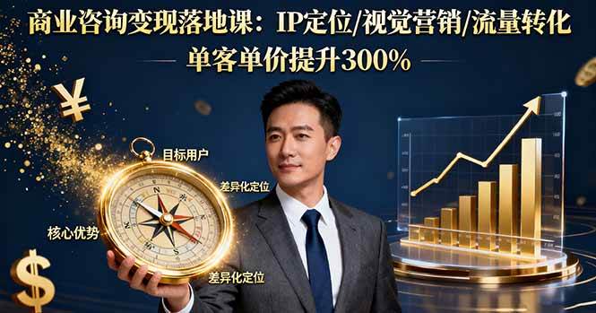 （16249期）商业咨询变现落地课：IP定位/视觉营销/流量转化，单客单价提升300%-3YVIP资源库