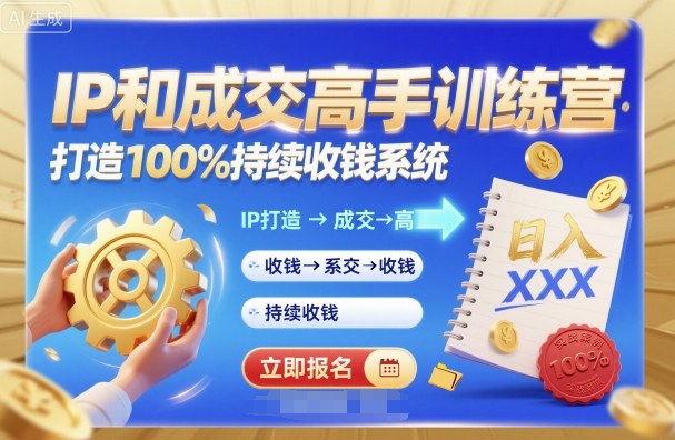 带你成为IP和成交高手的训练营，打造100%持续收钱系统-3YVIP资源库