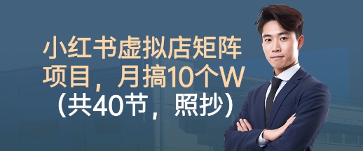 小红书虚拟店矩阵项目，照抄照做，月搞1W+（共40节）-3YVIP资源库