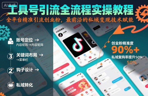工具号引流全流程保姆级实操教程，全平台精准引流创业粉，最前沿的私域变现技术赋能-3YVIP资源库