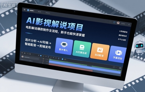 AI影视解说项目，电影解说爆款制作全流程，新手也能快速掌握-3YVIP资源库