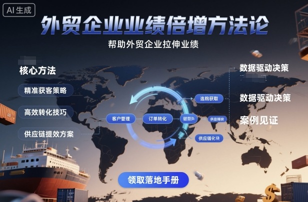 外贸企业业绩倍增方法论，帮助外贸企业拉伸业绩-3YVIP资源库