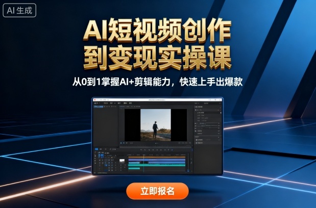 AI短视频创作到变现实操课，从0到1掌握AI+剪辑能力，快速上手出爆款（更新10月）-3YVIP资源库