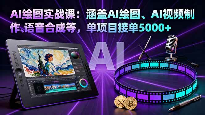 （16304期）AI绘图实战课：涵盖AI绘图、AI视频制作、语音合成等，单项目接单5000+-3YVIP资源库