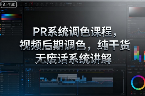 PR系统调色课程，视频后期调色，纯干货无废话系统讲解-3YVIP资源库