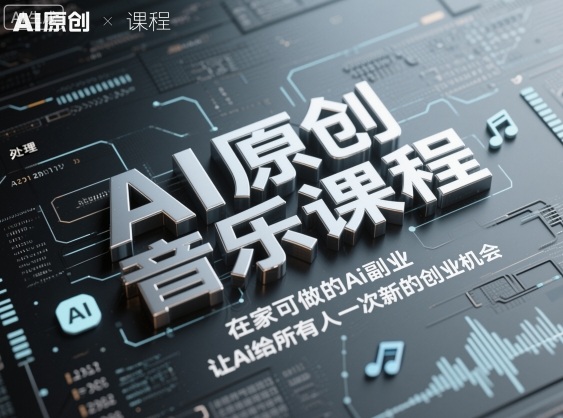 AI原创音乐课程，在家可做的Ai副业，让Ai给所有人一次新的创业机会-3YVIP资源库