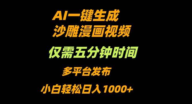 （16320期）AI一键生成沙雕动漫视频，只需5分钟，小白轻松日入1000+-3YVIP资源库