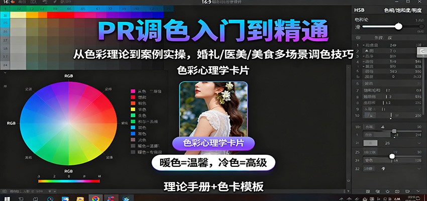 PR调色入门到精通：从色彩理论到案例实操，婚礼/医美/美食多场景调色技巧-3YVIP资源库