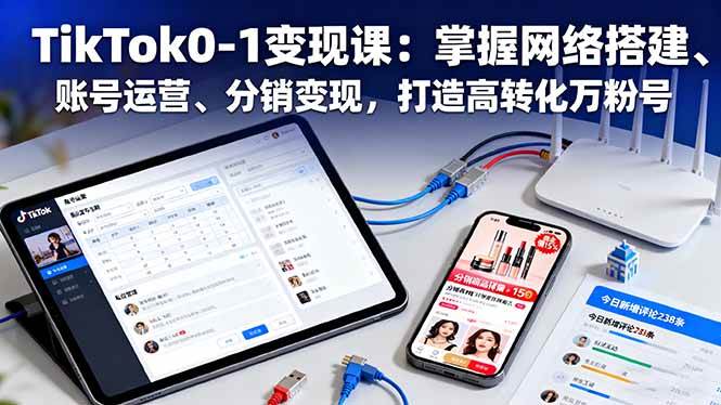 （16334期）TikTok0-1变现课：掌握网络搭建、账号运营、分销变现，打造高转化万粉号-3YVIP资源库