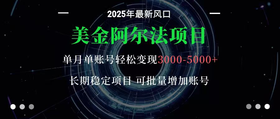 美金阿尔法项目：一部手机每天只需10分钟，轻松稳定赚美元-3YVIP资源库