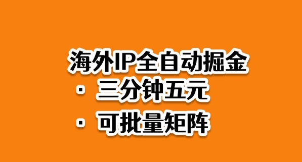 海外ip全自动掘金，2025必做蓝海项目，3分钟落地，矩阵直接开干【揭秘】-3YVIP资源库