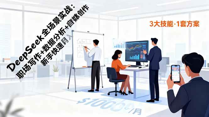 （16418期）DeepSeek全场景实战：职场写作+数据分析+自媒体创作，新手快速月入过万-3YVIP资源库