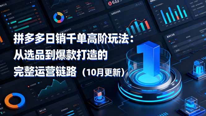 （16404期）拼多多日销千单高阶玩法：从选品到爆款打造的完整运营链路（10月更新）-3YVIP资源库