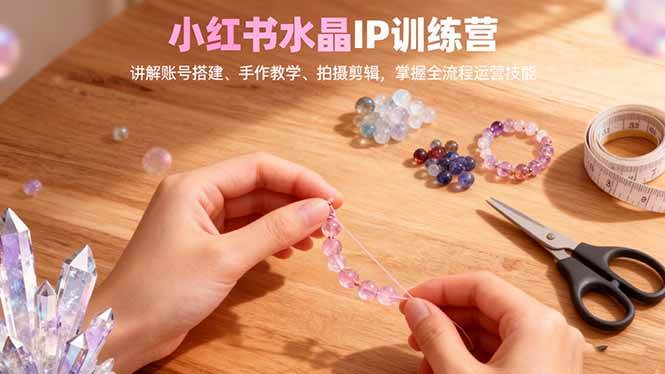（16475期）小红书水晶IP训练营，讲解账号搭建、手作教学、拍摄剪辑，全流程运营技能-3YVIP资源库