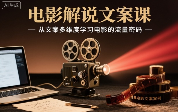 电影解说文案课，从文案多维度学习电影的流量密码-3YVIP资源库