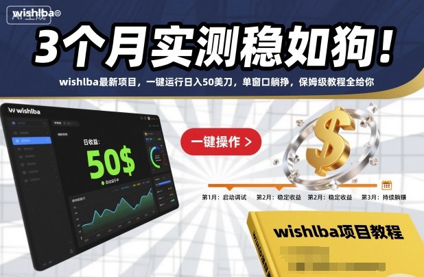 3个月实测稳如狗！wishlba最新项目，一键运行日入50美刀，单窗口躺挣，保姆级教程全给你【揭秘】-3YVIP资源库