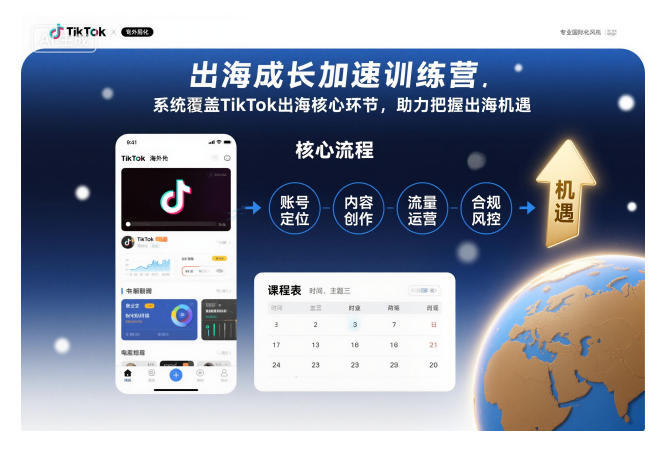 出海成长加速训练营，系统覆盖TikTok出海核心环节，助力把握出海机遇（更新）-3YVIP资源库