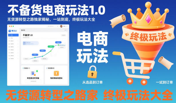 不备货电商玩法1.0，​无货源转型之路独家揭秘，一站到底，终极玩法大全-3YVIP资源库