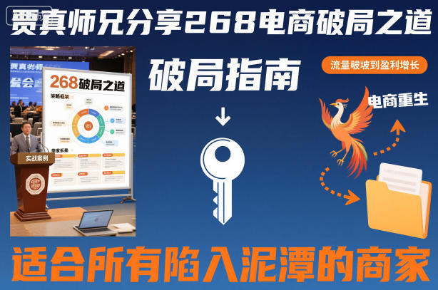 贾真师兄分享268电商破局之道-适合所有陷入泥潭的商家-3YVIP资源库